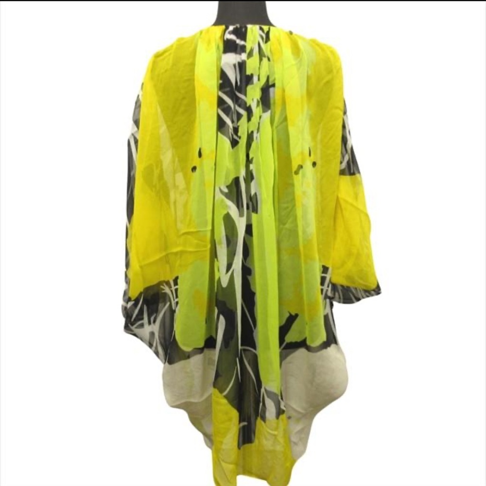 Diane Von Furstenberg Leurette Yellow and Black Andy Warhol print silk Kimono - Picture 12 of 12